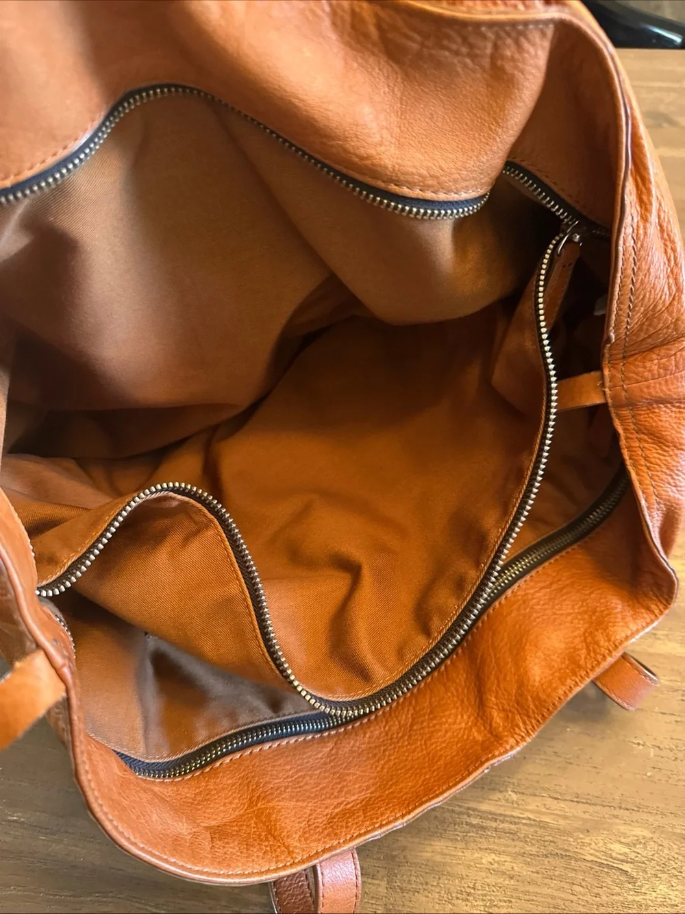J. Crew Leather Tote in Warm Cognac